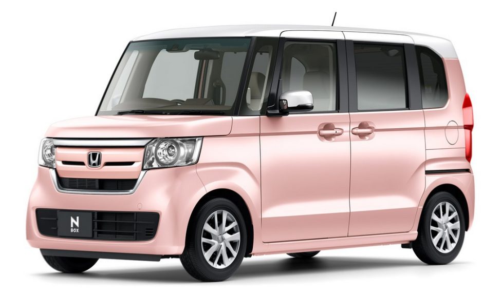 Pink Honda N-Box kei car from Japan