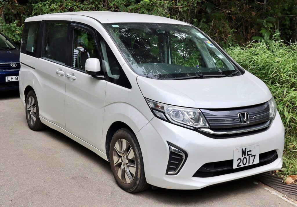 White Honda Stepwgn family minivan from Japan