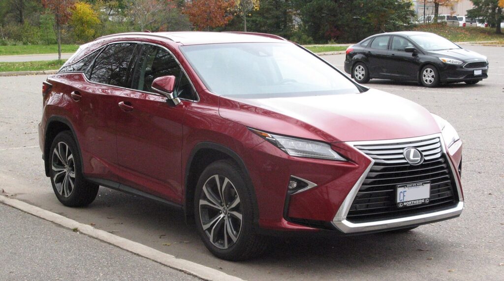 Red Lexus RX luxury SUV from Japan
