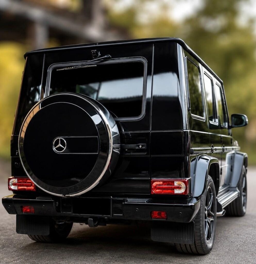 Black Mercedes-Benz G-Class rear view, used car from Japan