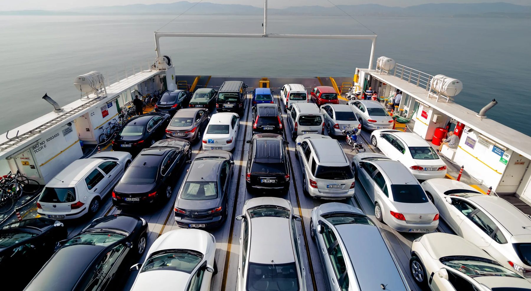 RoRo vessel loading Japanese used cars for export