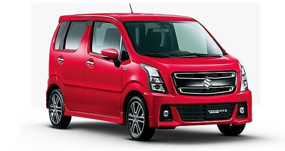 Red Suzuki Wagon R kei car exported from Japan