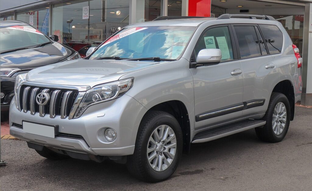 Silver Toyota Land Cruiser Prado SUV from Japan